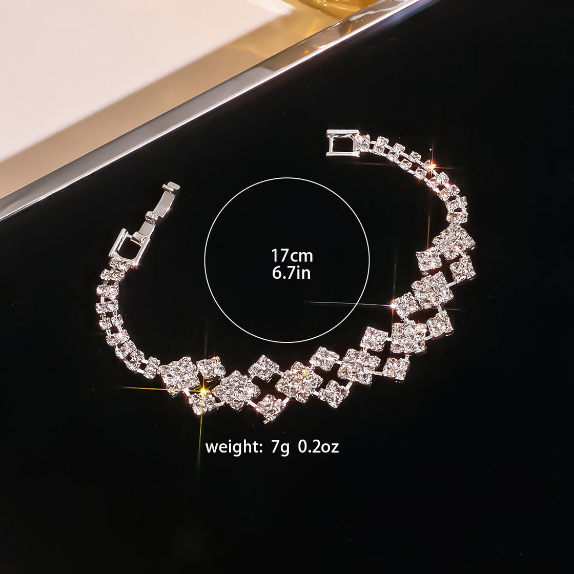 Tian Zi Rhinestone Bracelet Ring Formal Dress Accessories Women