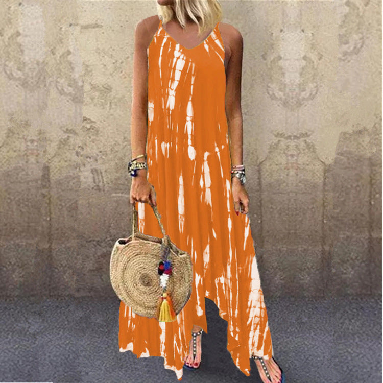 Irregular Tie-dye Pocket Dress