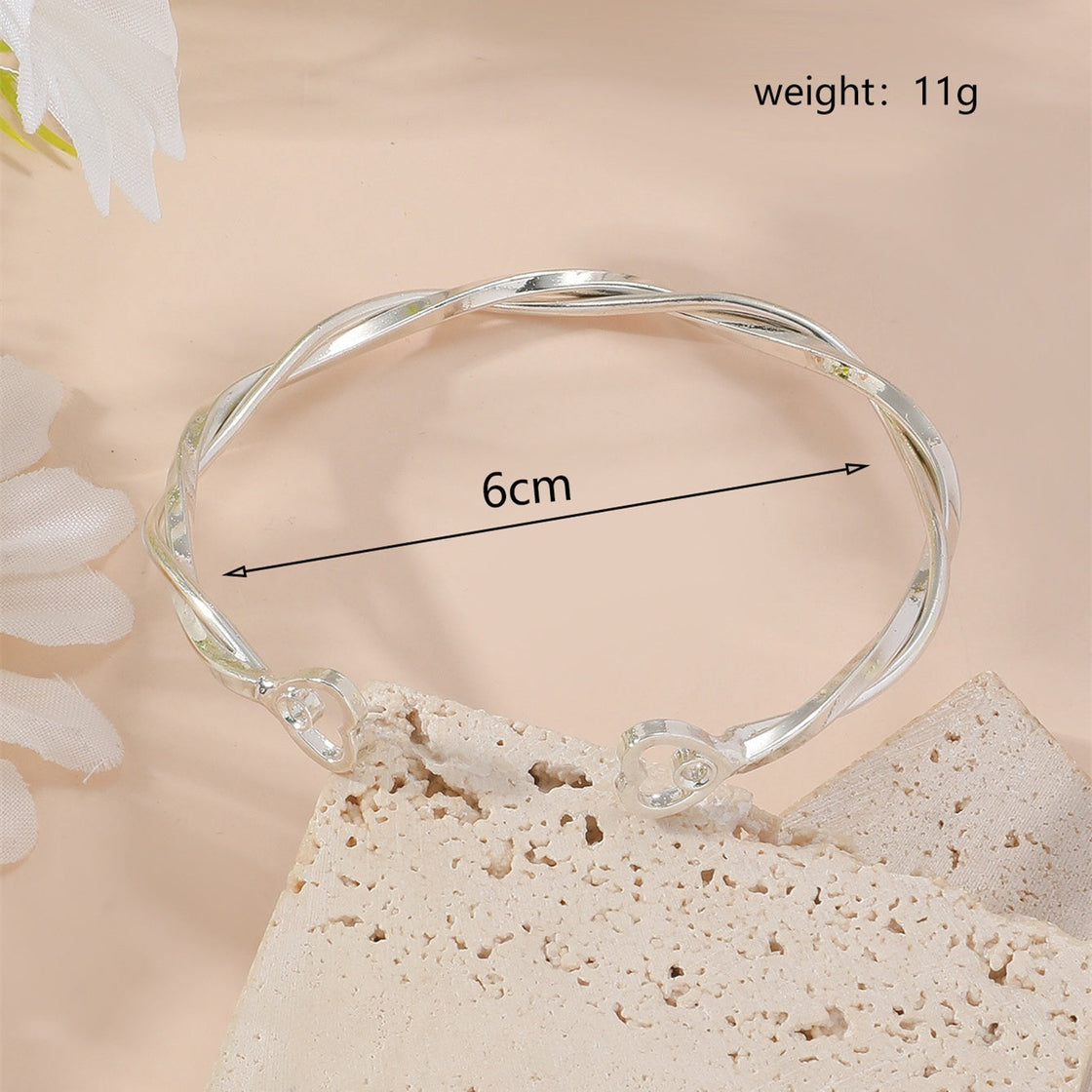Metal Twist Geometric Knot Winding Hollow Open-end High-grade Light Luxury Personality Fashion Ladies' Bracelet