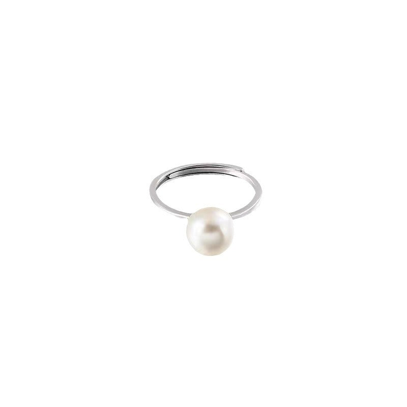 Female Sweet And Simple Open-end Pearl Ring