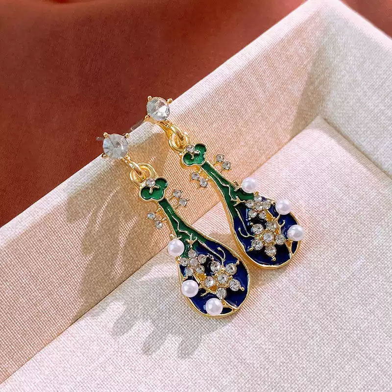 Chinese Style Pipa Flower New Chinese Style Cool Wind Earrings